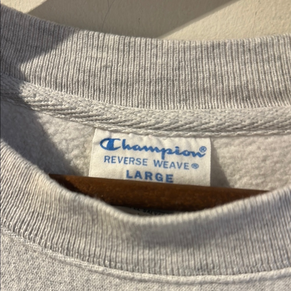 Univeristy of Miami Reverse Weave Champion Gray Crewneck Sweater - Picture 2 of 5